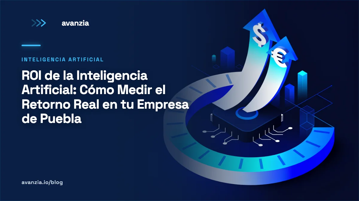 Empresario en Puebla revisando métricas de ROI de inteligencia artificial en su laptop
