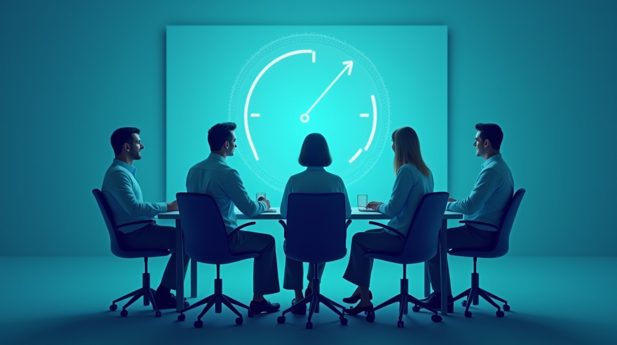 Reunión de estrategia digital en oficina moderna