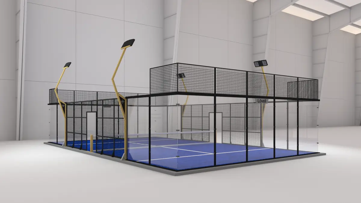 Cancha de pádel Classic — perspectiva 3/4