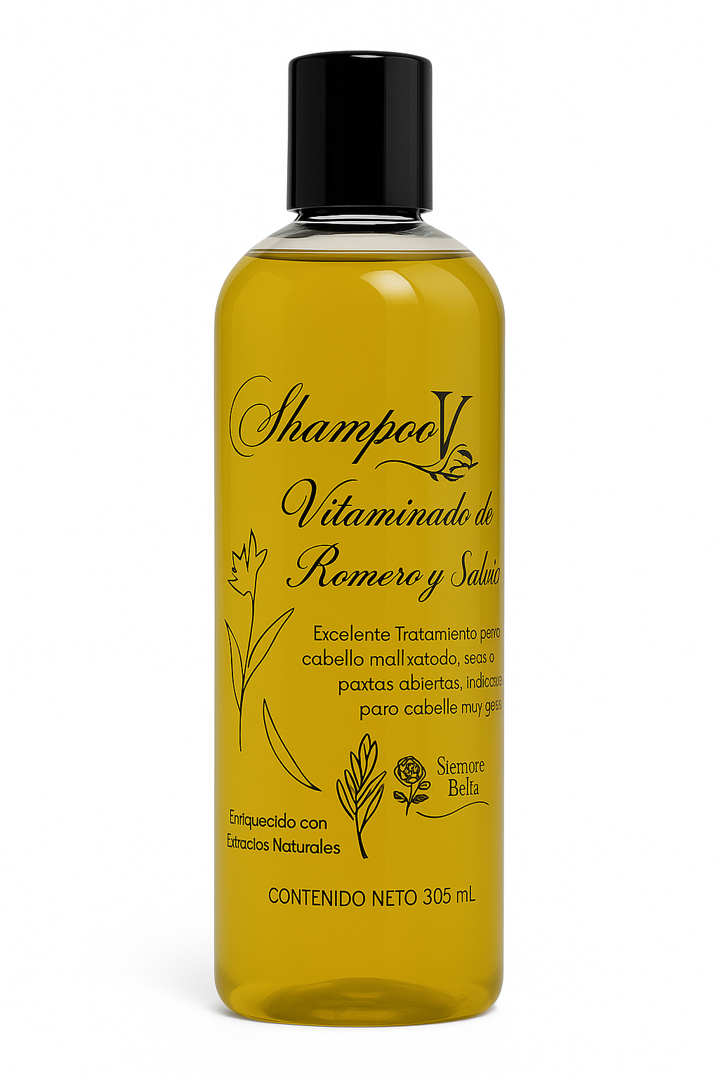 Shampoo capilar de limón, ortiga y romero