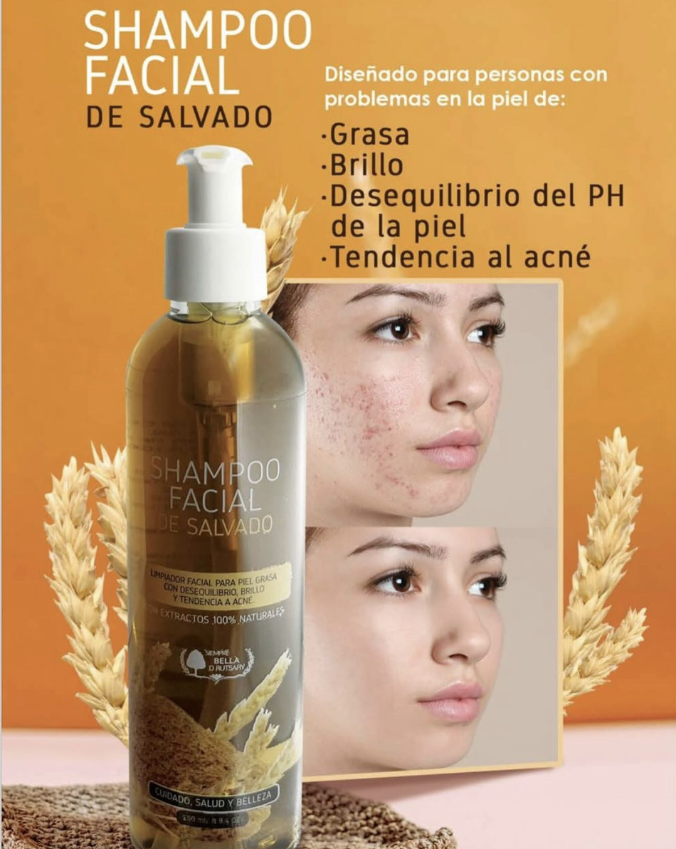Shampoo facial de salvado