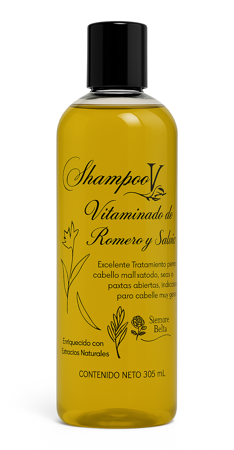Shampoo capilar de limón, ortiga y romero
