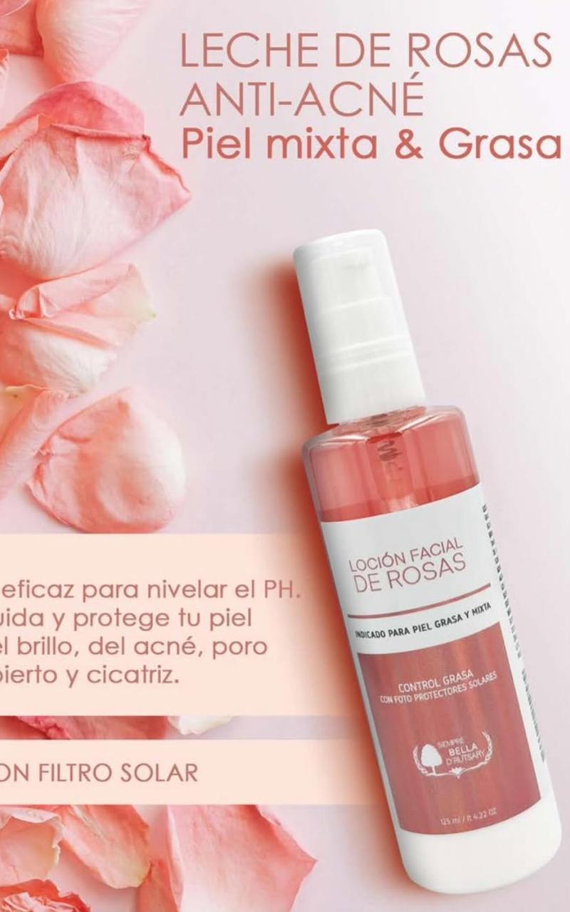 Leche de rosas anti-acné