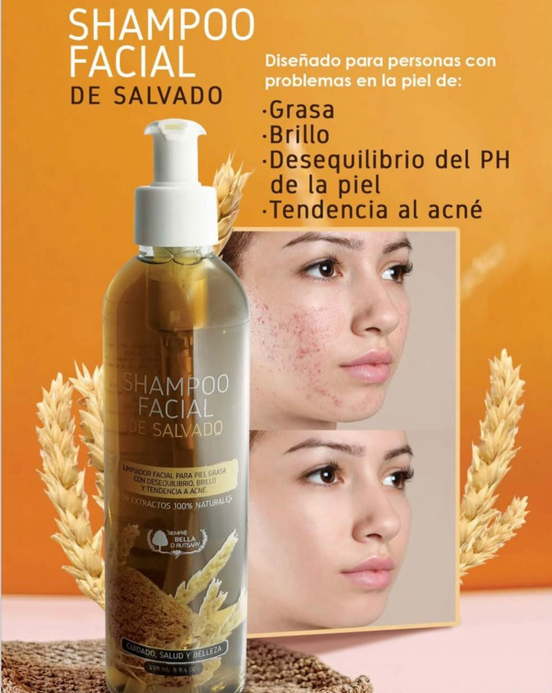 Shampoo facial de salvado