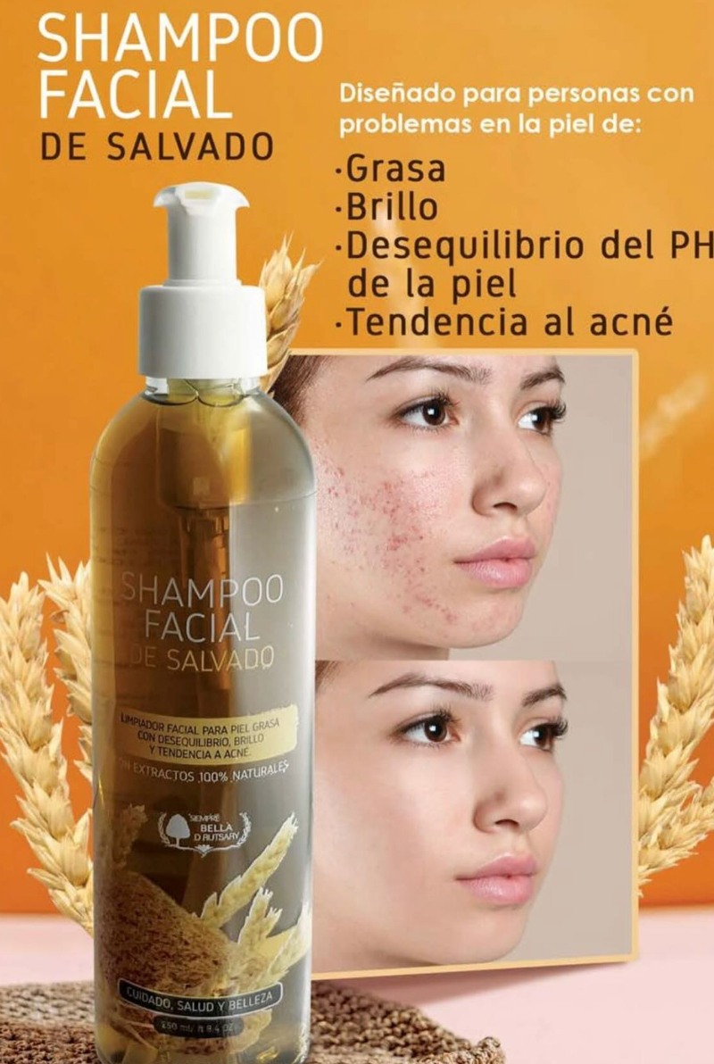 Shampoo facial de salvado